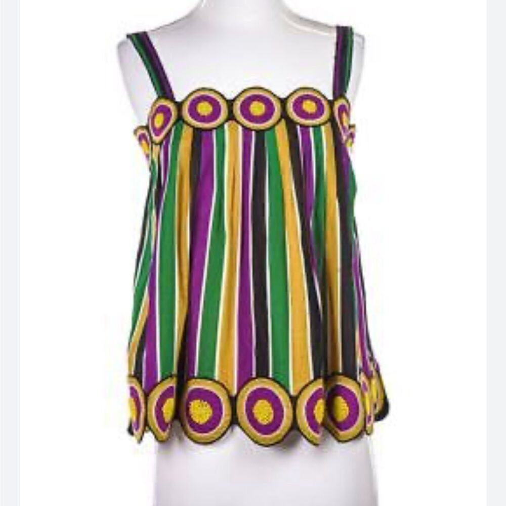 CATHERINE MALANDRINO MULTI COLOR BOHO‎ TOP SIZE 4